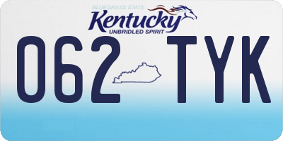 KY license plate 062TYK