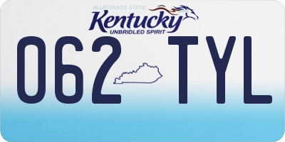 KY license plate 062TYL