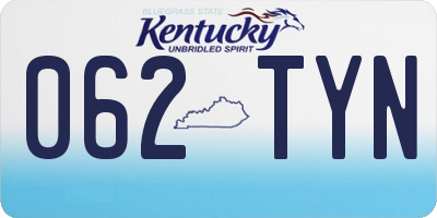 KY license plate 062TYN
