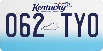 KY license plate 062TYO