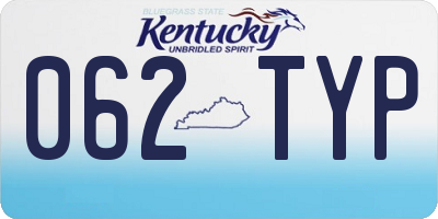KY license plate 062TYP