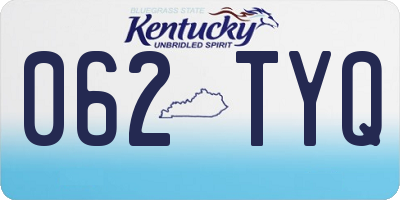 KY license plate 062TYQ