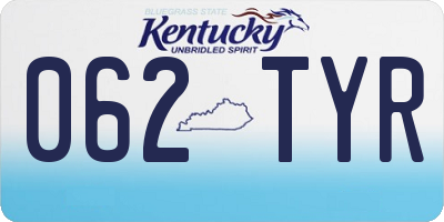 KY license plate 062TYR
