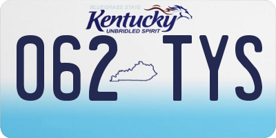 KY license plate 062TYS