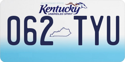 KY license plate 062TYU