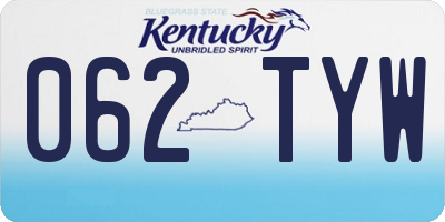KY license plate 062TYW