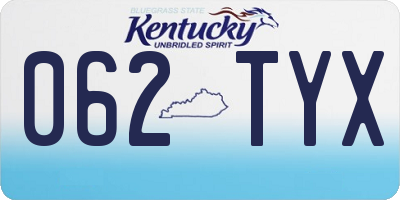 KY license plate 062TYX