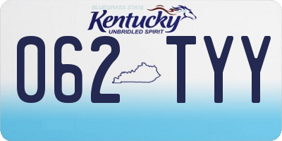 KY license plate 062TYY