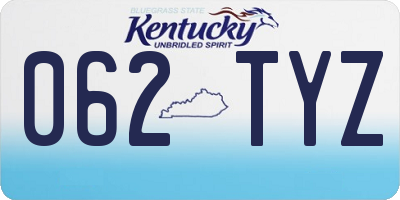 KY license plate 062TYZ
