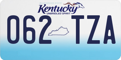 KY license plate 062TZA