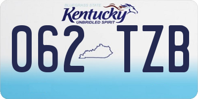KY license plate 062TZB