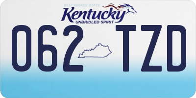 KY license plate 062TZD