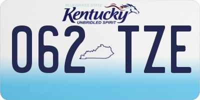 KY license plate 062TZE