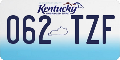 KY license plate 062TZF