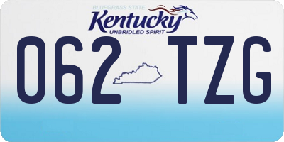 KY license plate 062TZG