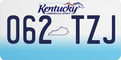 KY license plate 062TZJ
