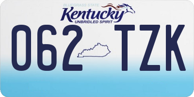 KY license plate 062TZK