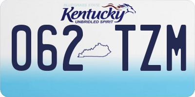 KY license plate 062TZM