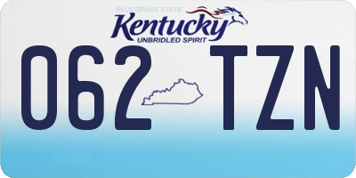 KY license plate 062TZN