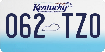 KY license plate 062TZO