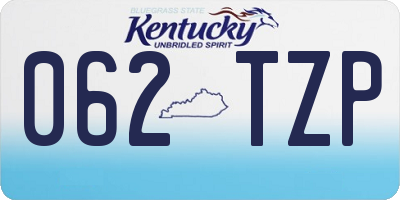 KY license plate 062TZP