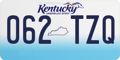 KY license plate 062TZQ