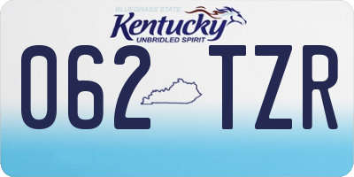 KY license plate 062TZR