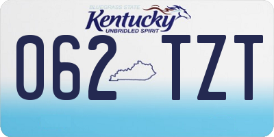 KY license plate 062TZT