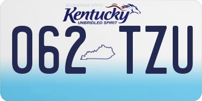 KY license plate 062TZU