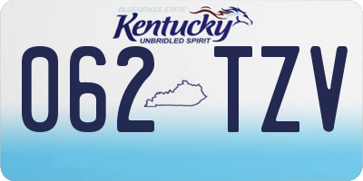 KY license plate 062TZV