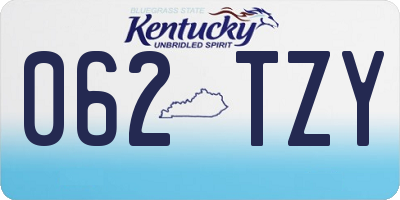 KY license plate 062TZY