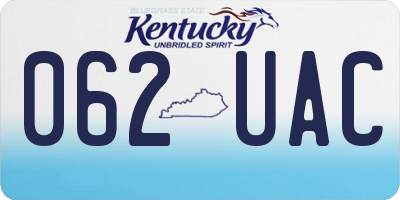 KY license plate 062UAC