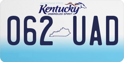 KY license plate 062UAD