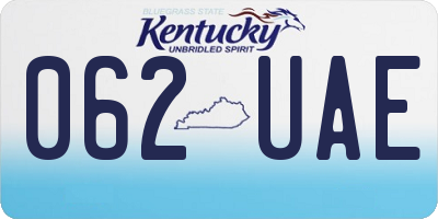 KY license plate 062UAE