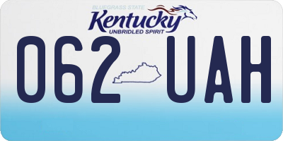 KY license plate 062UAH
