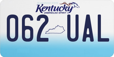KY license plate 062UAL