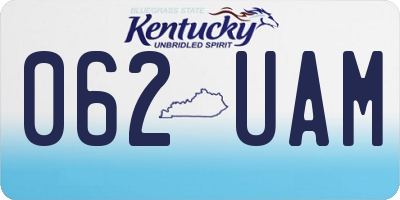 KY license plate 062UAM