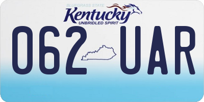 KY license plate 062UAR