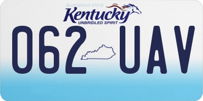 KY license plate 062UAV