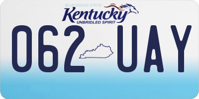 KY license plate 062UAY