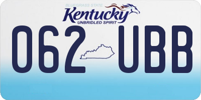 KY license plate 062UBB