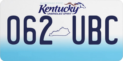 KY license plate 062UBC