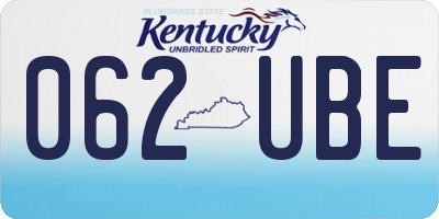 KY license plate 062UBE