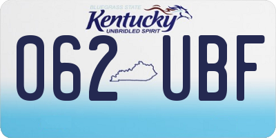 KY license plate 062UBF