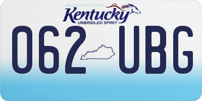 KY license plate 062UBG