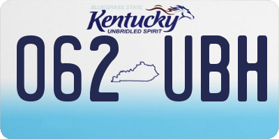KY license plate 062UBH