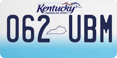 KY license plate 062UBM