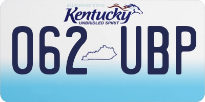 KY license plate 062UBP