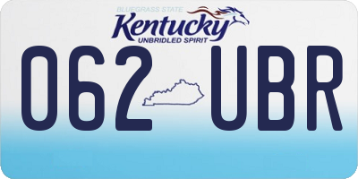 KY license plate 062UBR