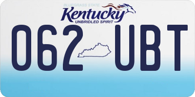 KY license plate 062UBT